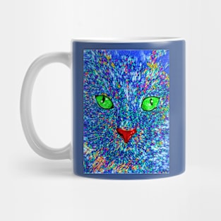 Cat Close Up Stained Glass Mug